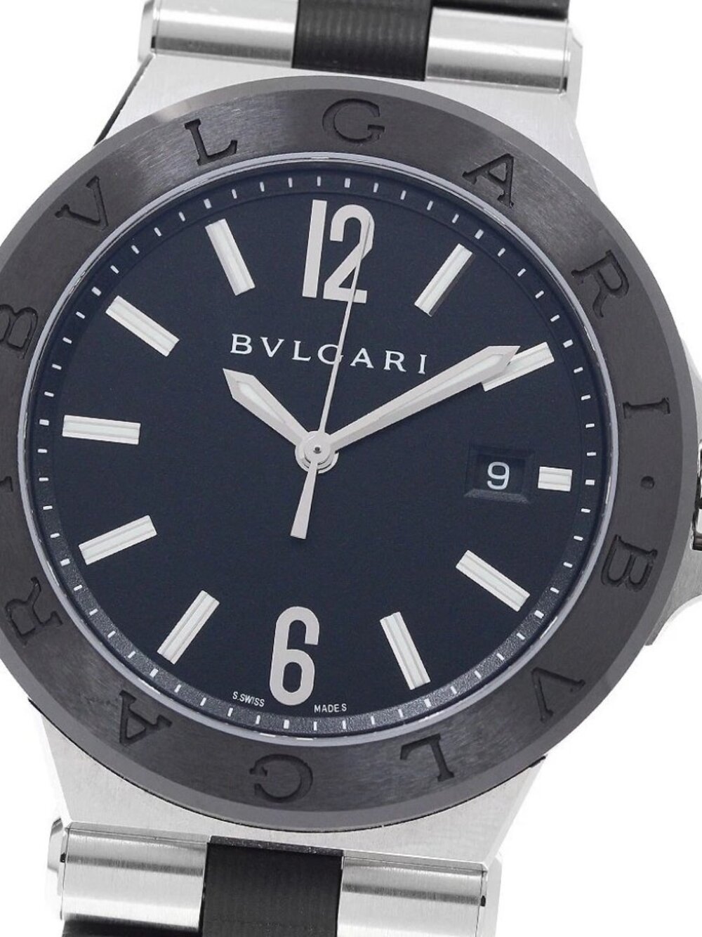 BVLGARI Diagono ceramic DG42SC Date black Dial Automatic Men's Watch_959765